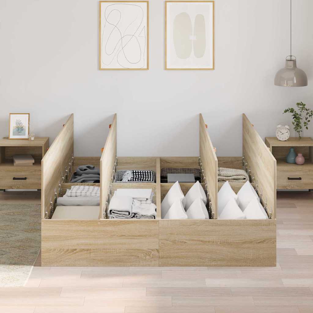 Krevet s ladicama Sonoma hrast 150 x 200 cm Konstruirano drvo