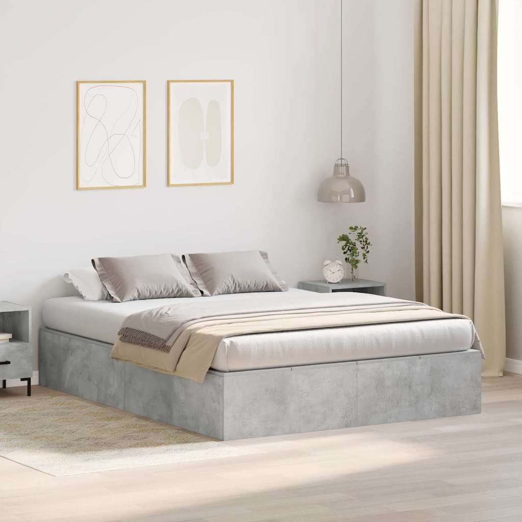 Krevet s ladicama Betonski sivi 150 x 200 cm Konstruirano drvo