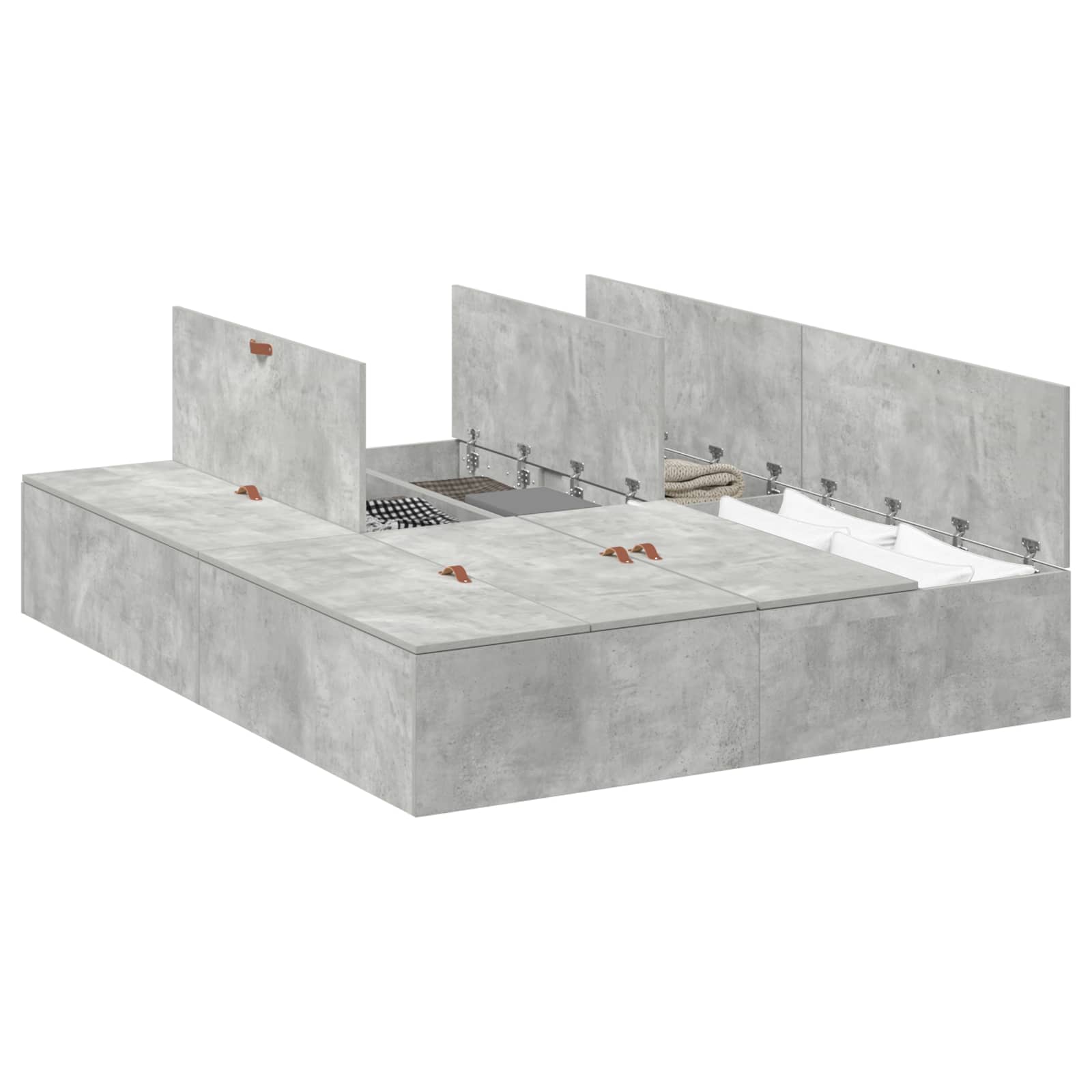 Krevet s ladicama Betonski sivi 150 x 200 cm Konstruirano drvo