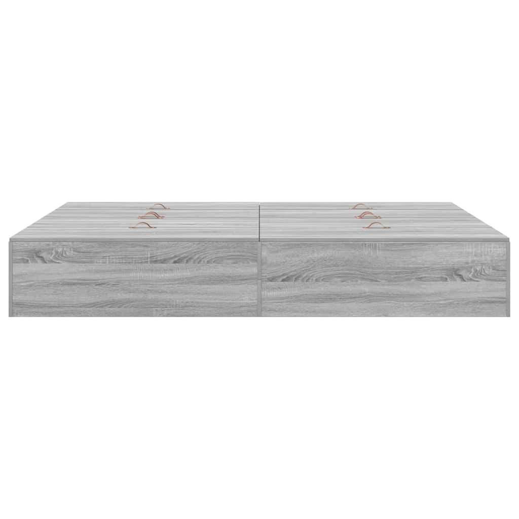 Krevet s ladicama Siva Sonoma 150 x 200 cm Konstruirano drvo