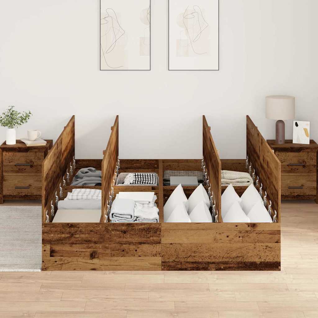 Krevet s ladicama Staro drvo 150 x 200 cm Konstruirano drvo