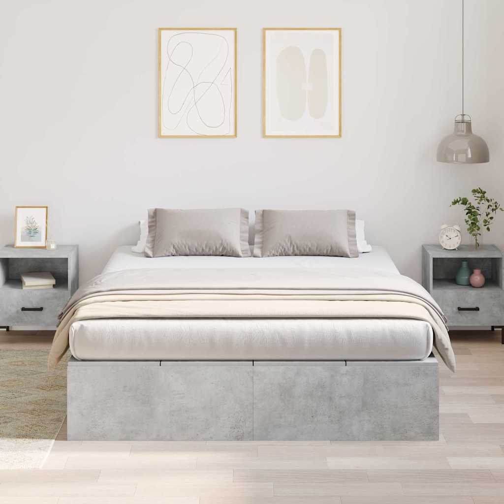 Krevet s ladicama Betonski sivi 160 x 200 cm Konstruirano drvo