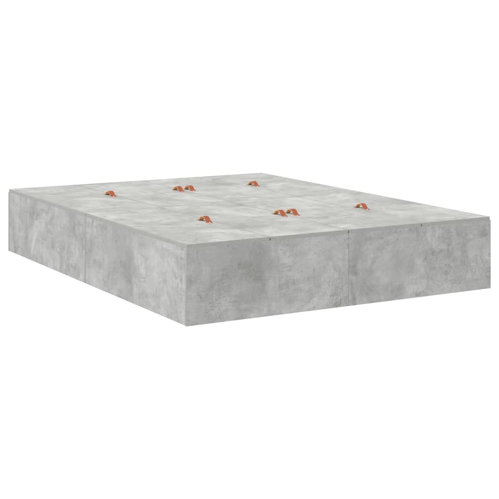 Krevet s ladicama Betonski sivi 160 x 200 cm Konstruirano drvo
