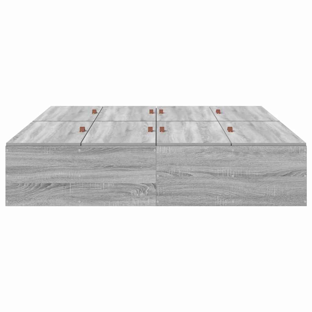 Krevet s ladicama Siva Sonoma 160 x 200 cm Konstruirano drvo
