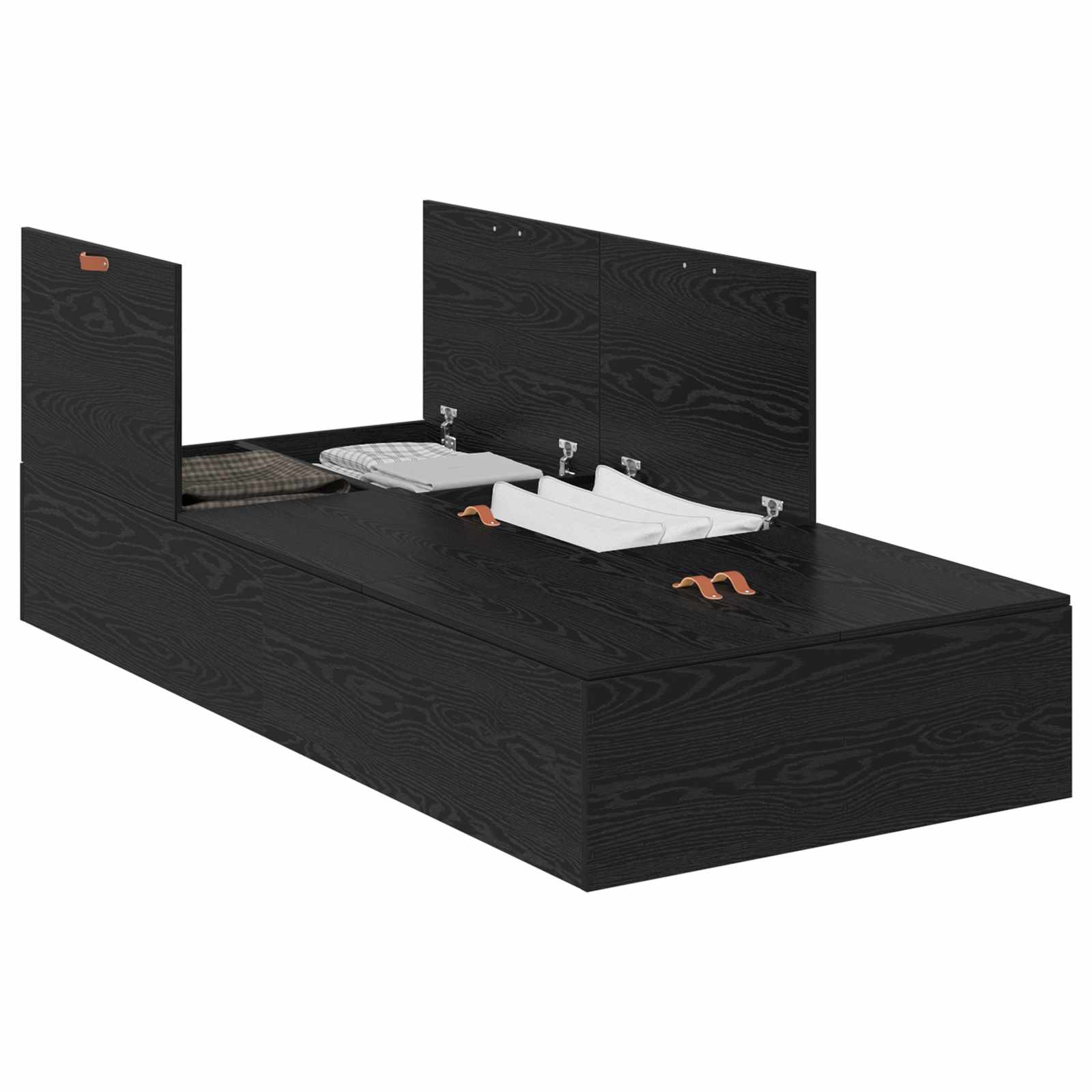 Krevet s ladicama Crni hrast 90 x 190 cm Konstruirano drvo