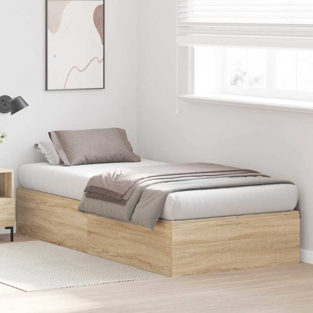Krevet s ladicama Sonoma hrast 90 x 190 cm Konstruirano drvo