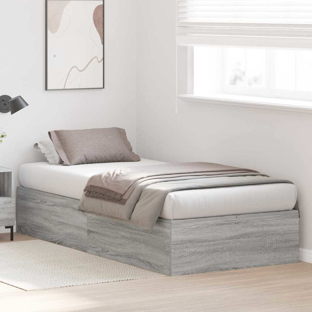 Krevet s ladicama Siva Sonoma 70 x 190 cm Konstruirano drvo
