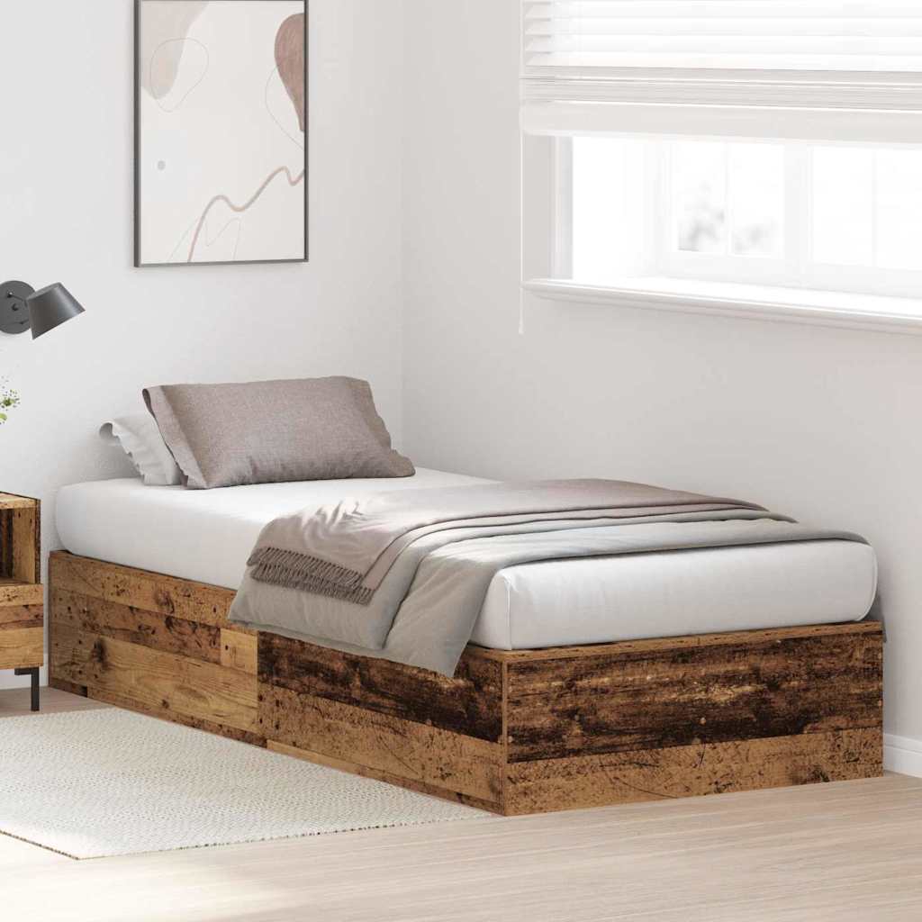 Krevet s ladicama Staro drvo 70 x 190 cm Konstruirano drvo