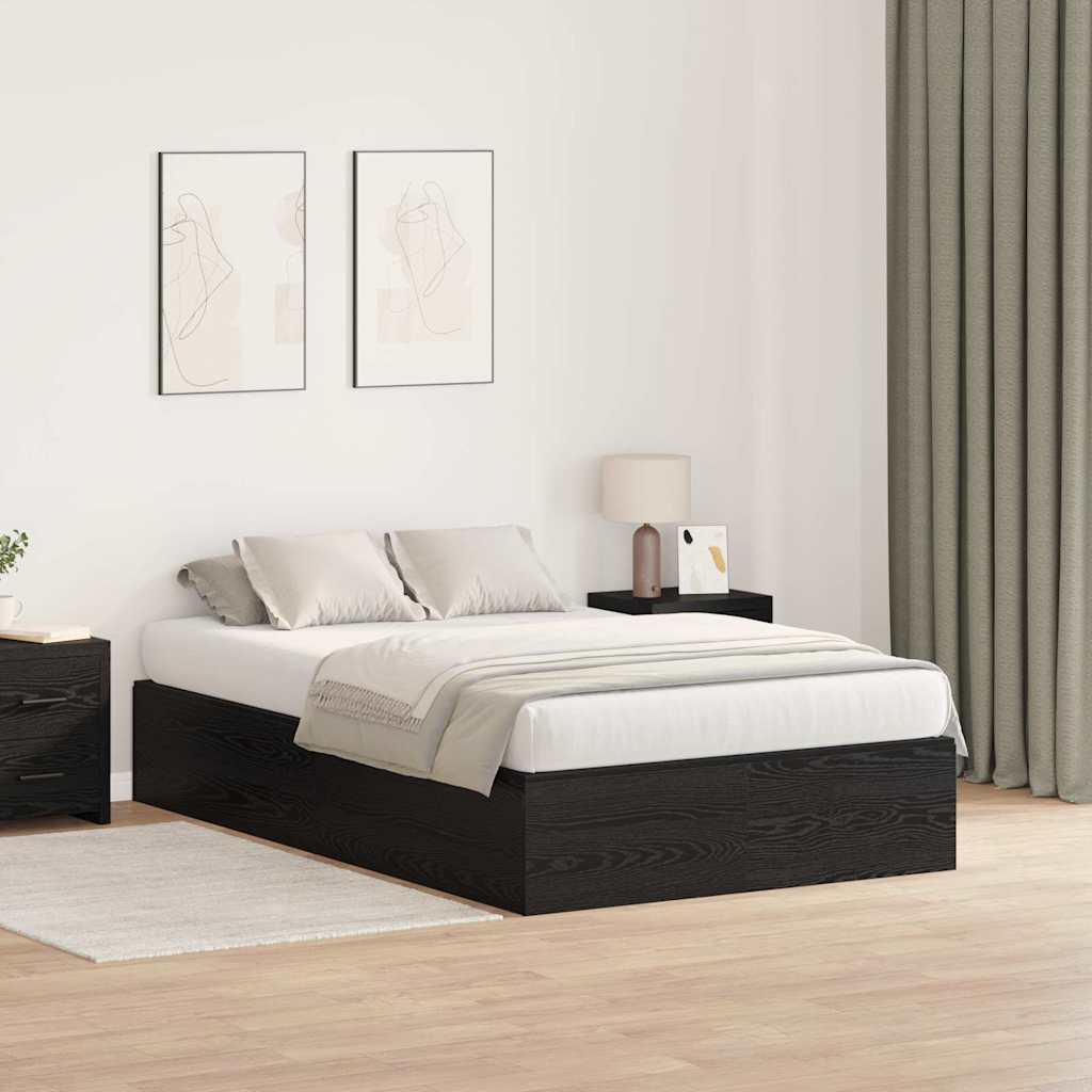 Krevet s ladicama Crni hrast 120 x 190 cm Konstruirano drvo