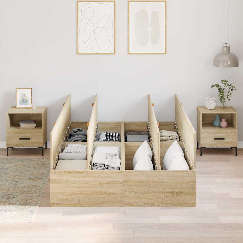 Krevet s ladicama Sonoma hrast 120 x 190 cm Konstruirano drvo
