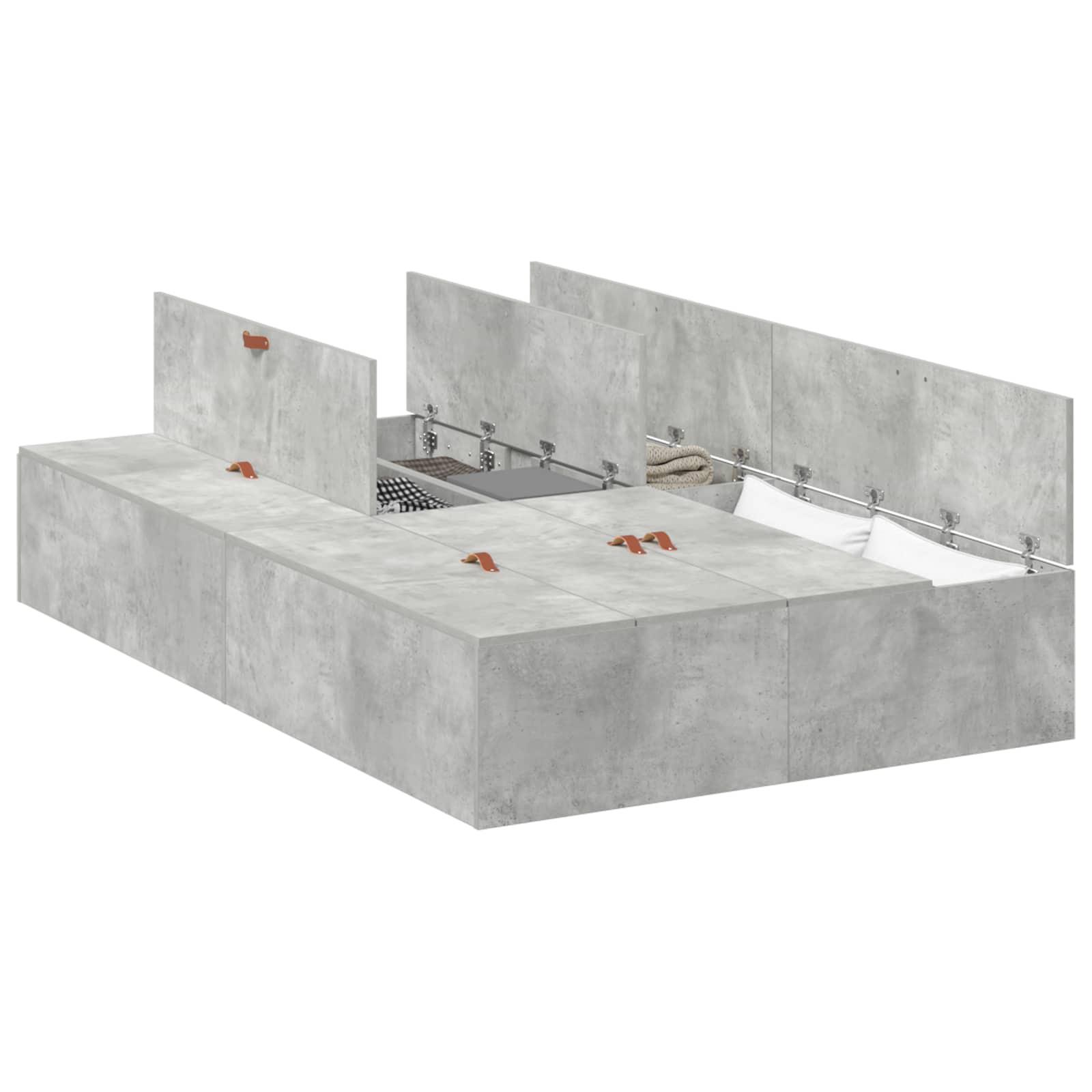 Krevet s ladicama Betonski sivi 120 x 190 cm Konstruirano drvo