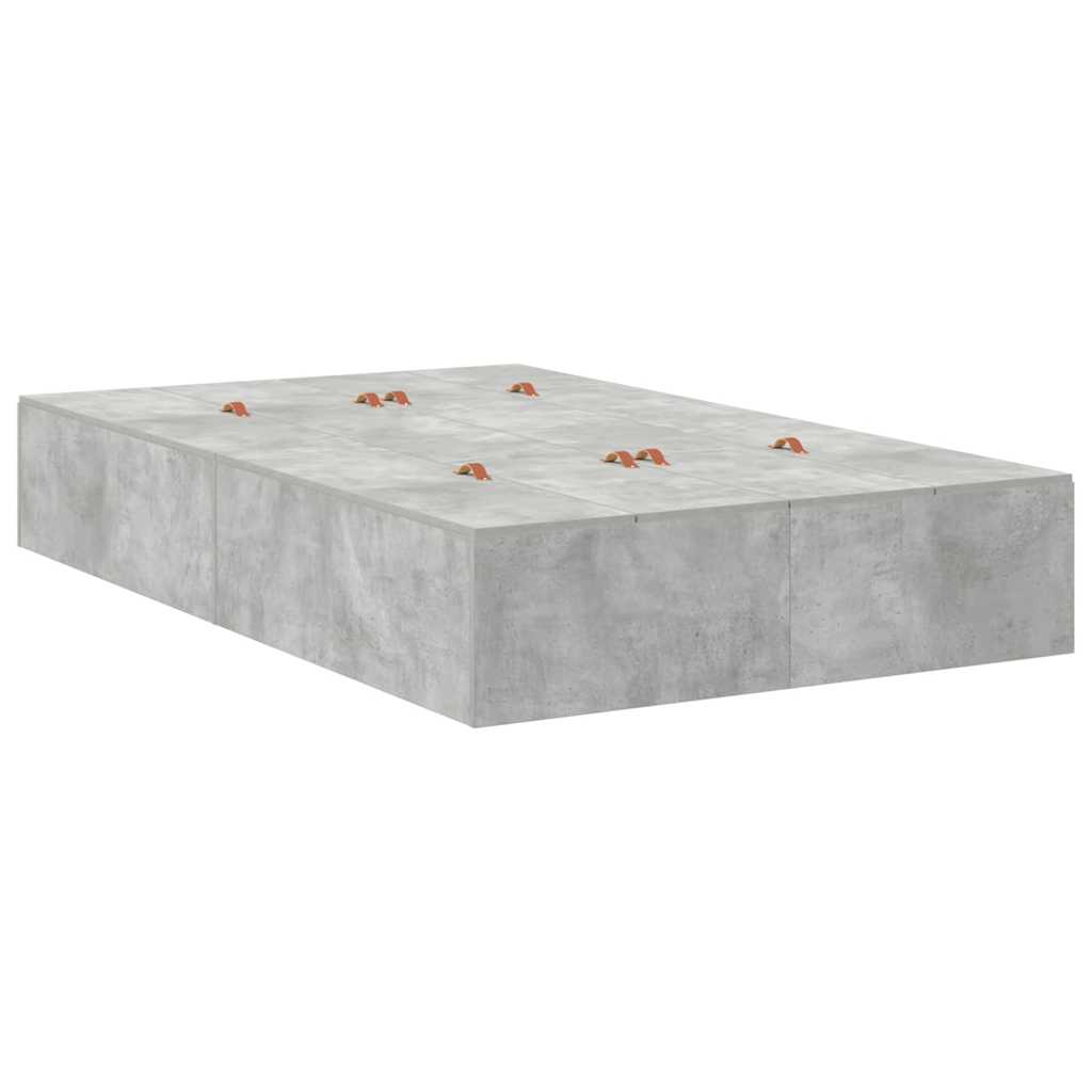 Krevet s ladicama Betonski sivi 120 x 190 cm Konstruirano drvo