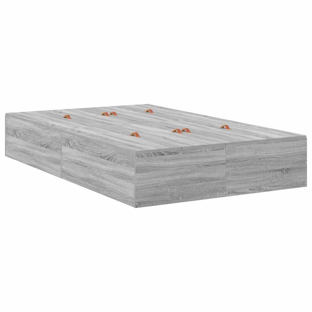 Krevet s ladicama Siva Sonoma 120 x 190 cm Konstruirano drvo