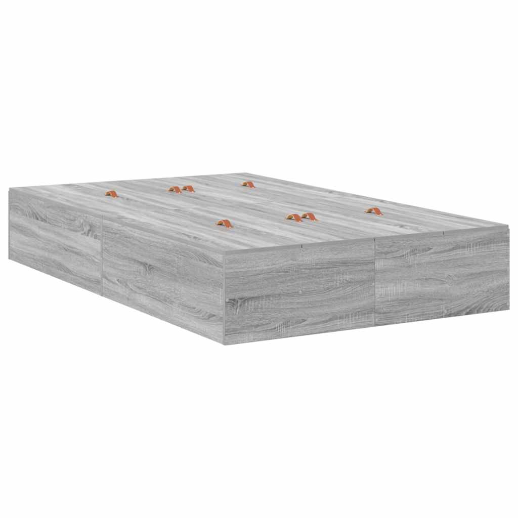 Krevet s ladicama Siva Sonoma 120 x 190 cm Konstruirano drvo