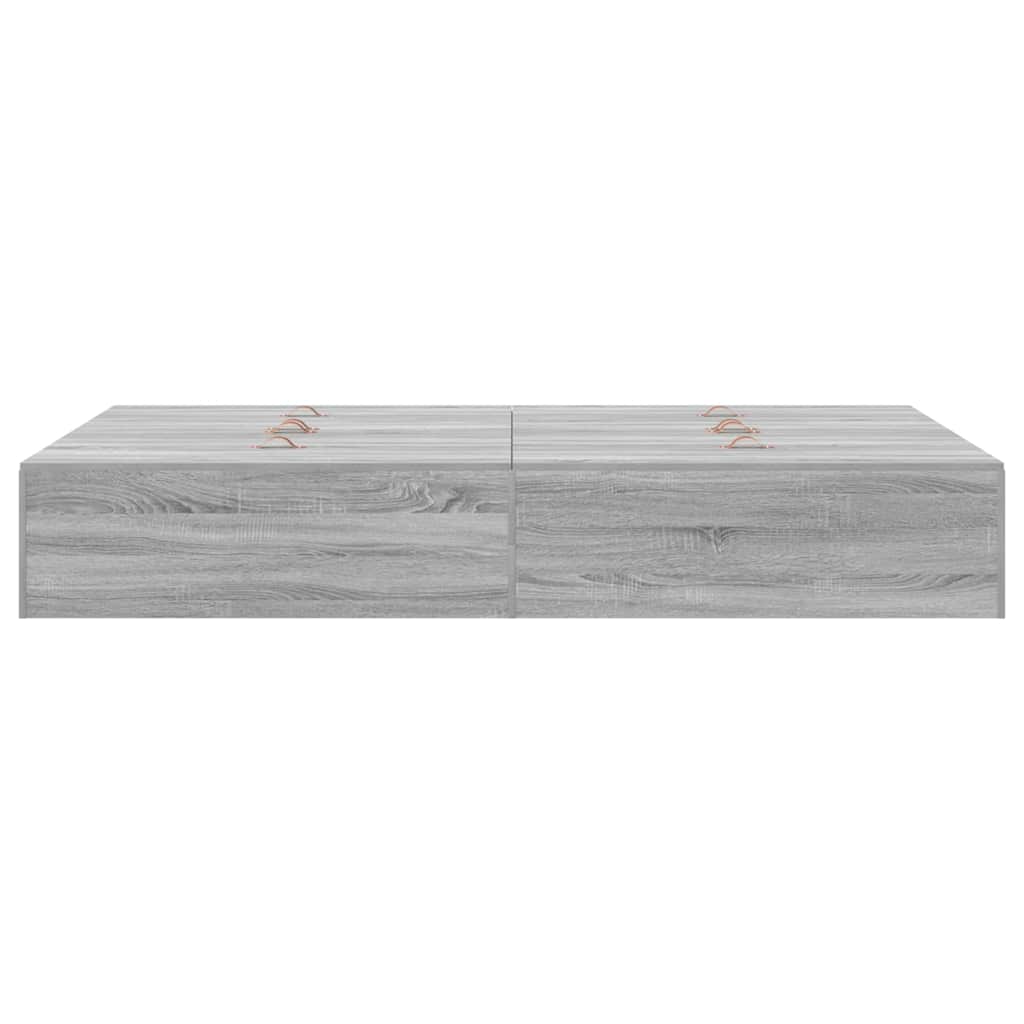 Krevet s ladicama Siva Sonoma 120 x 190 cm Konstruirano drvo