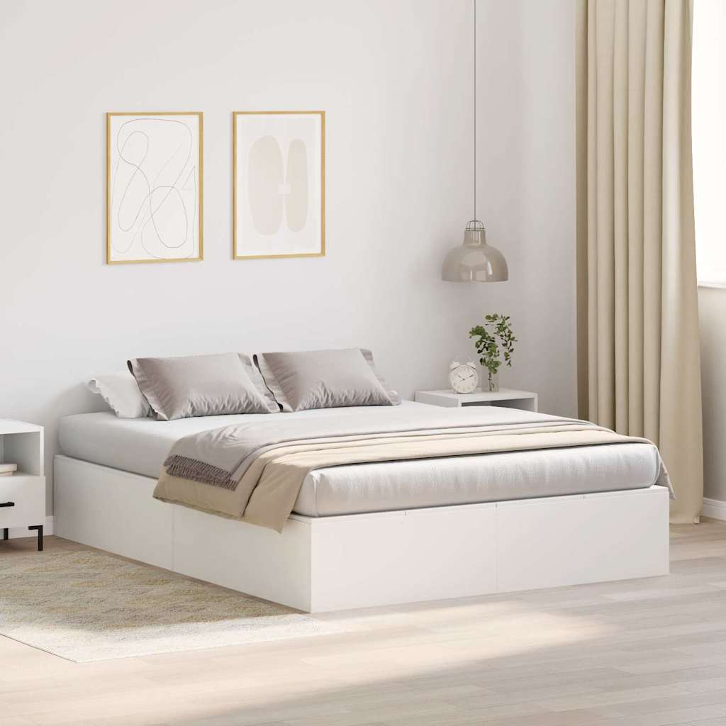 Krevet s ladicama Bijelo 135 x 190 cm Konstruirano drvo