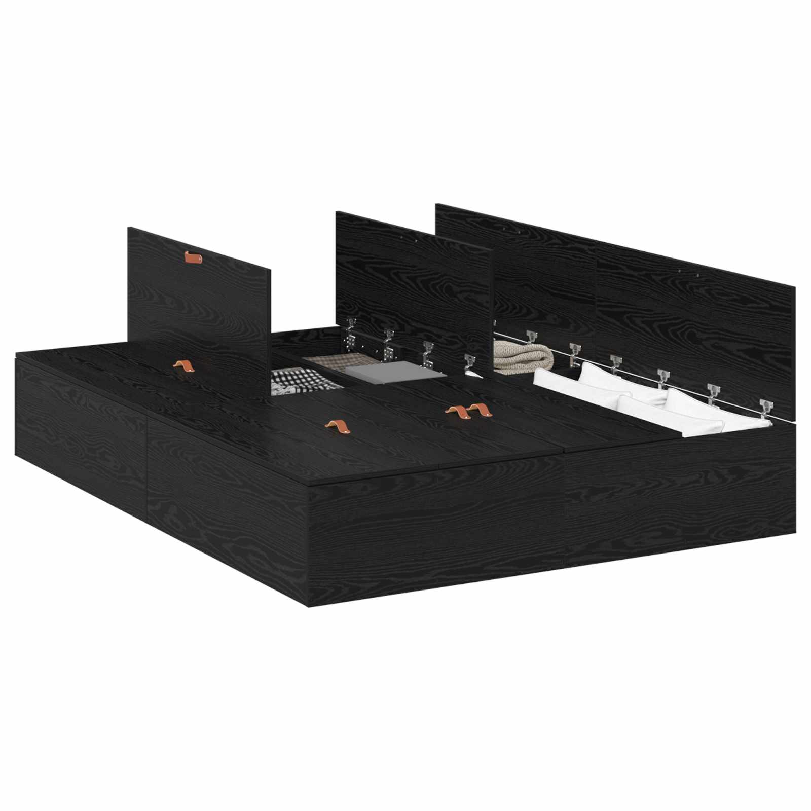 Krevet s ladicama Crni hrast 135 x 190 cm Konstruirano drvo