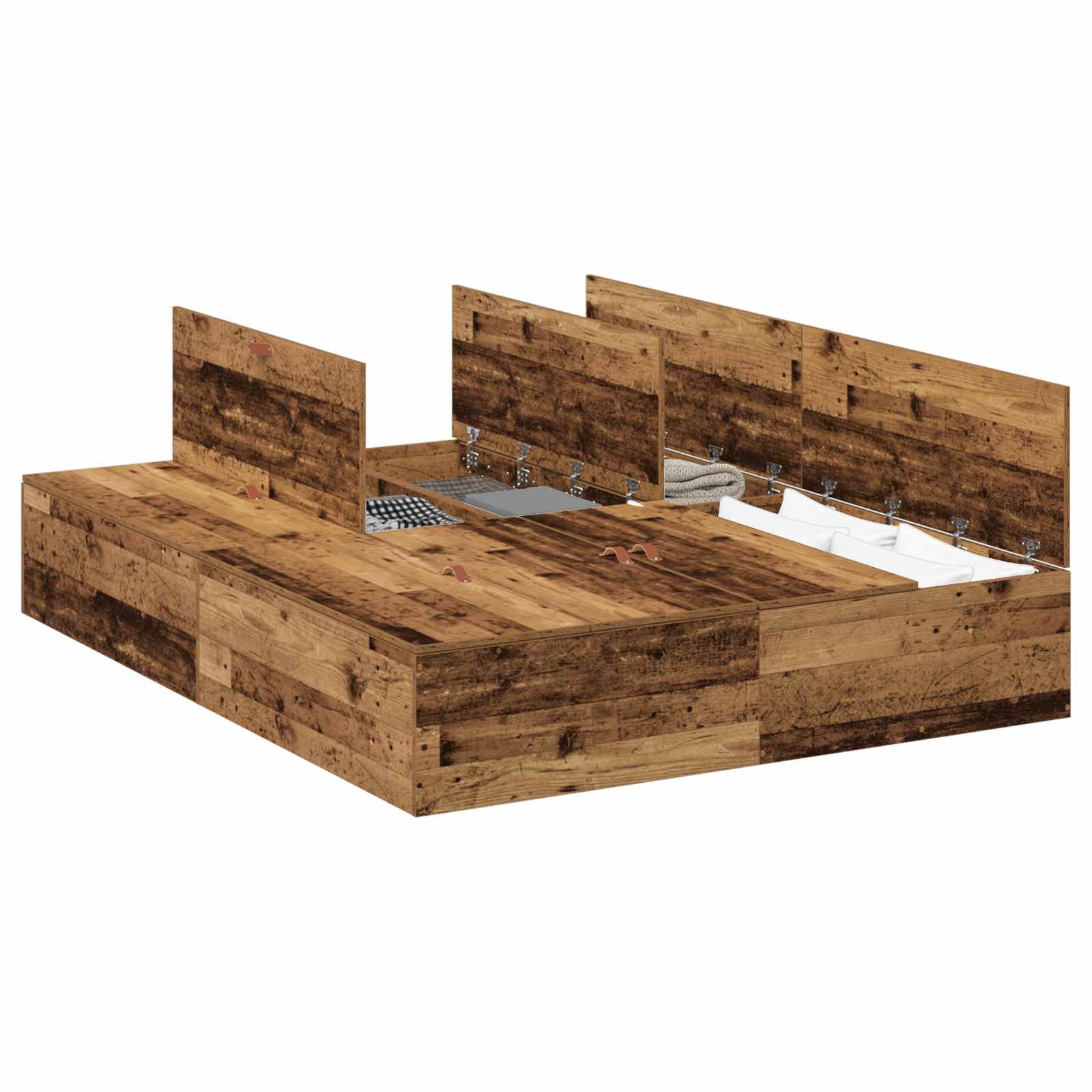 Krevet s ladicama Staro drvo 135 x 190 cm Konstruirano drvo