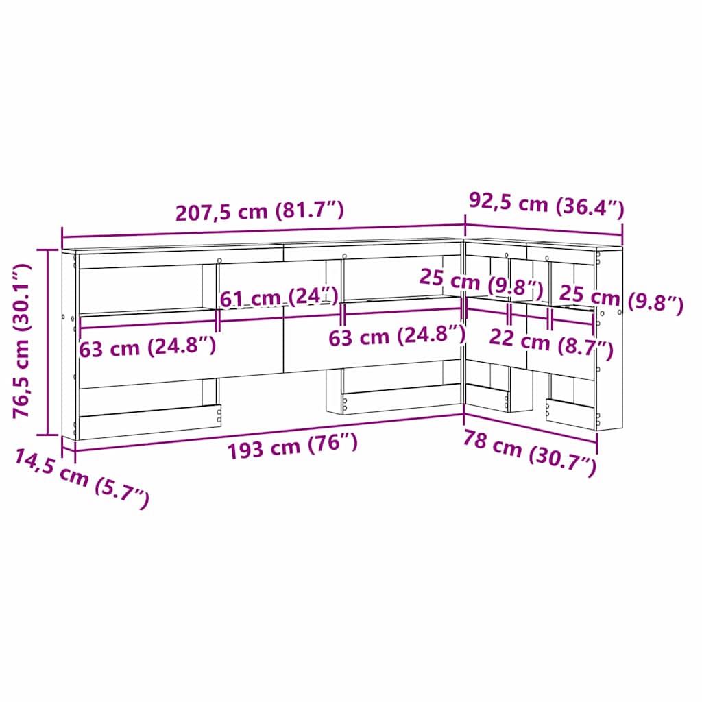 Skladišno uzglavlje Sonoma hrast 75 cm Konstruirano drvo