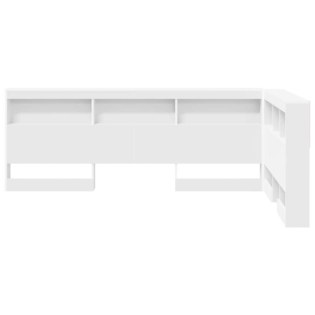 Skladišno uzglavlje s policom Bijelo 207,5 x 137,5 x 76,5 cm