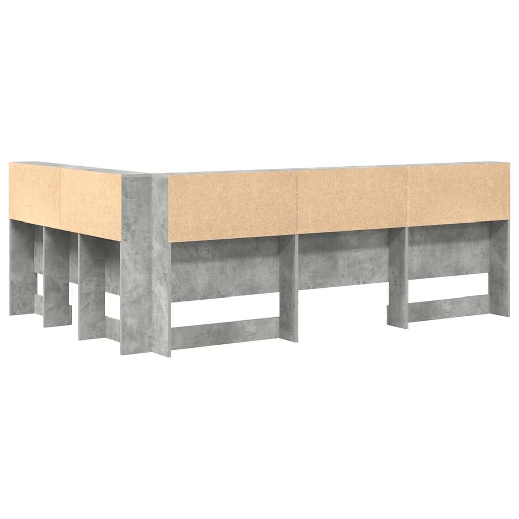 Skladišno uzglavlje Betonski sivi 207,5 x 137,5 x 76,5 cm