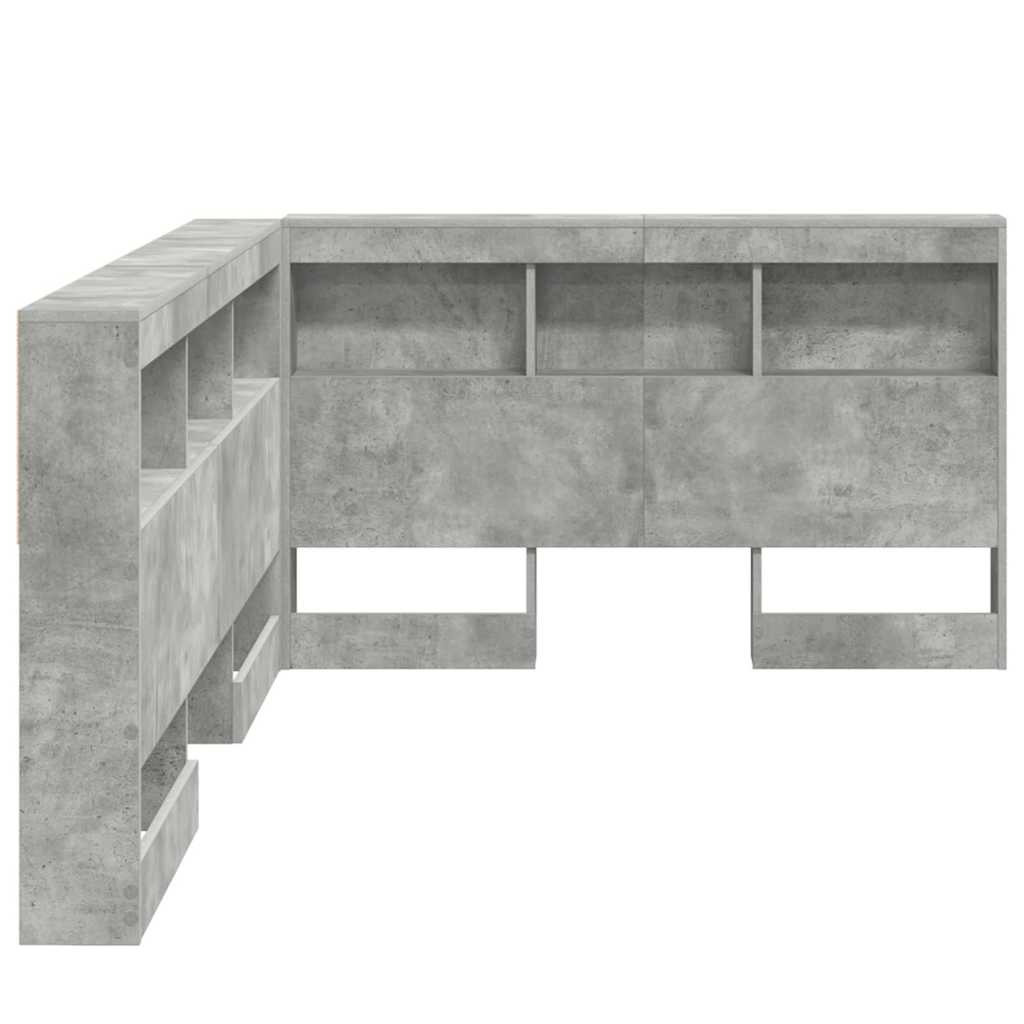 Skladišno uzglavlje Betonski sivi 207,5 x 137,5 x 76,5 cm
