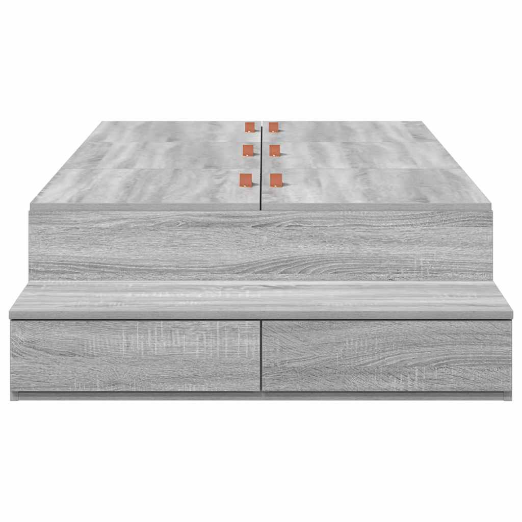 Krevet s ladicama Siva Sonoma 80 cm Konstruirano drvo
