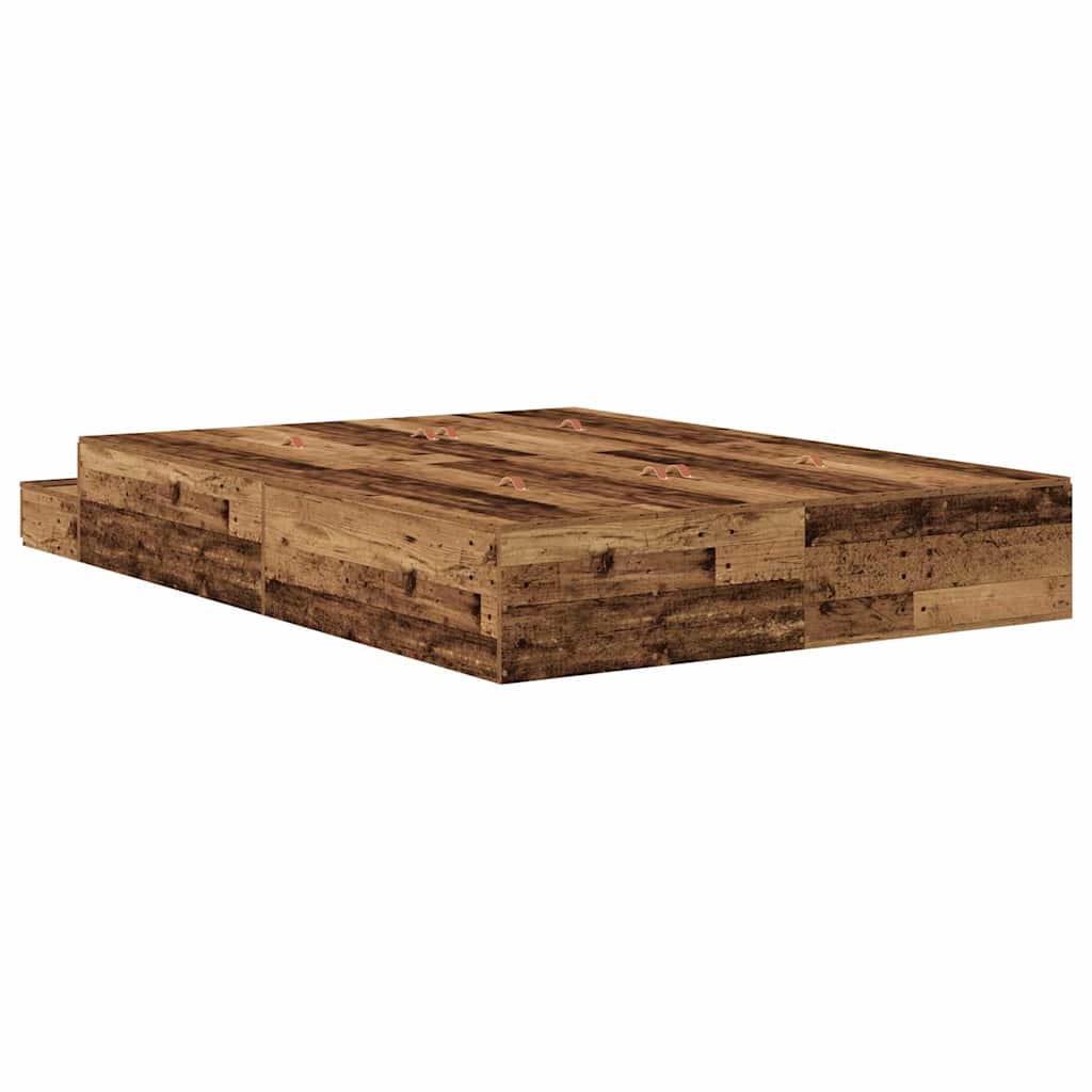 Krevet s ladicama Staro drvo 150 cm Konstruirano drvo