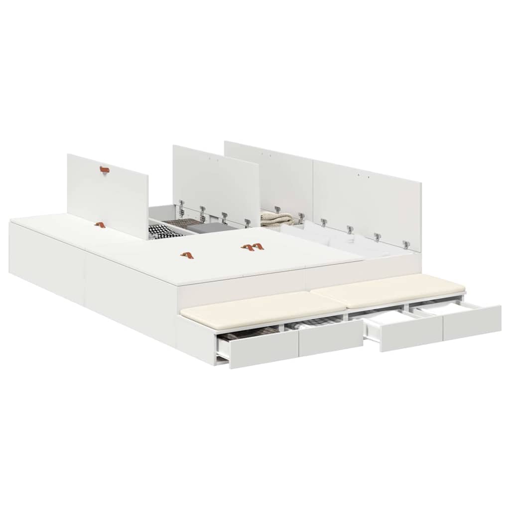 Krevet s ladicama s ladicama Bijelo 160 cm Konstruirano drvo