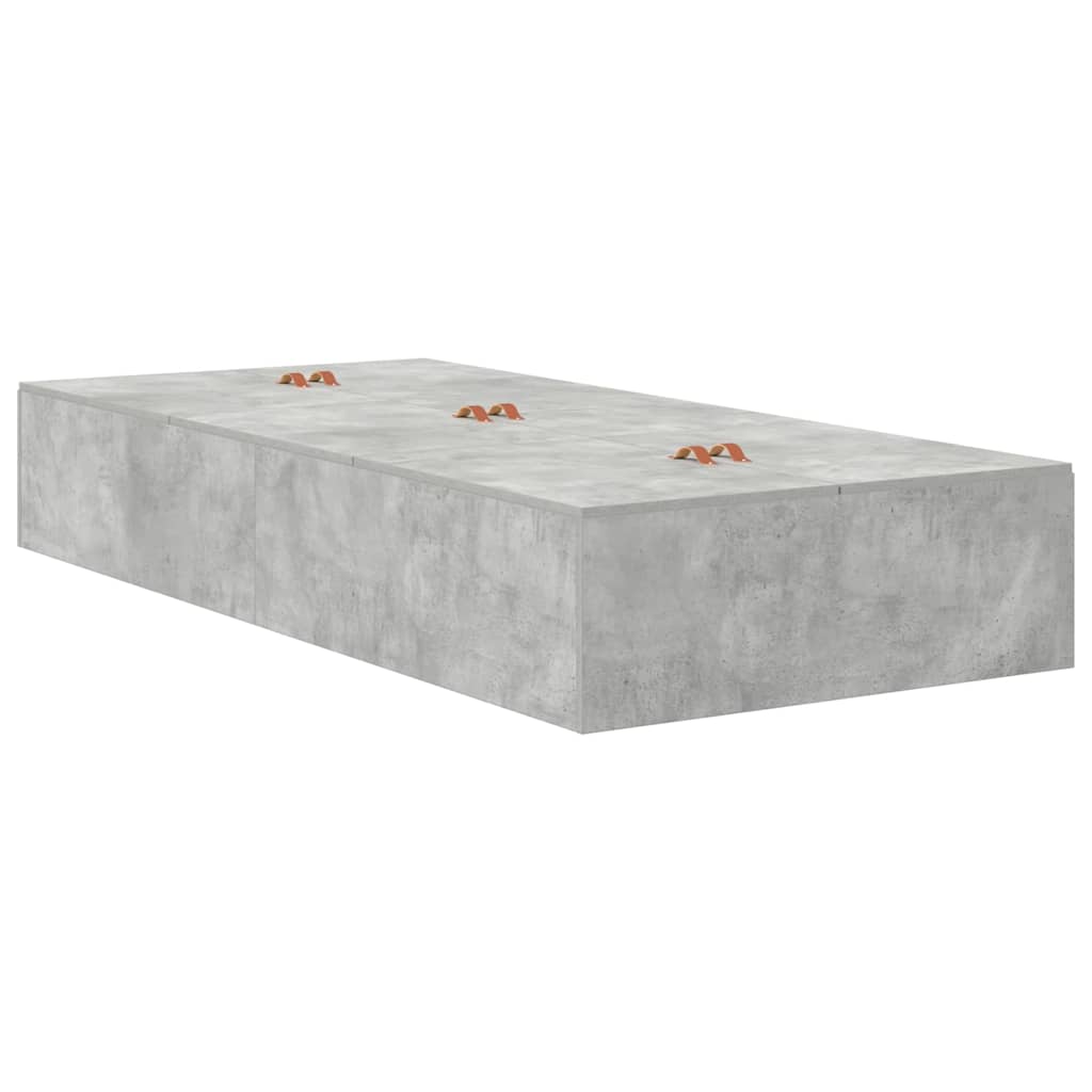 Krevet s ladicama Betonski sivi 90 cm Konstruirano drvo