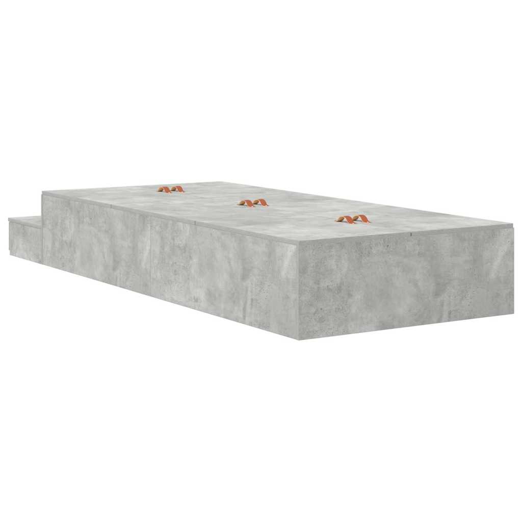 Krevet s ladicama Betonski sivi 90 cm Konstruirano drvo