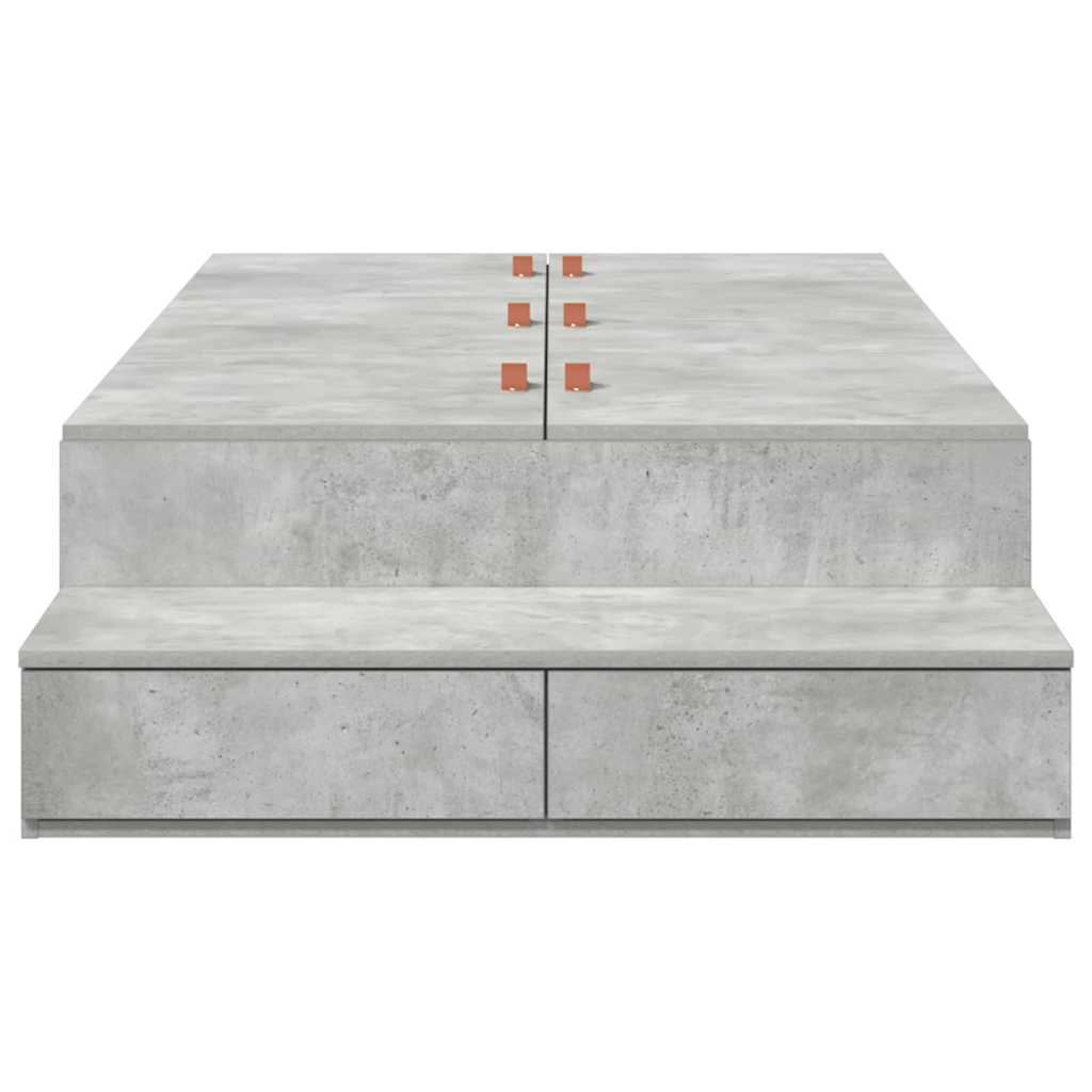 Krevet s ladicama Betonski sivi 90 cm Konstruirano drvo