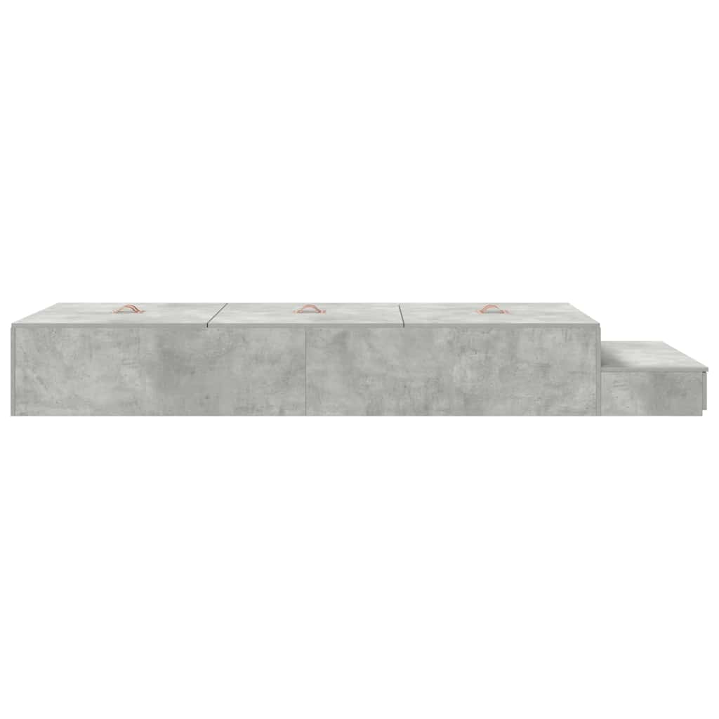 Krevet s ladicama Betonski sivi 90 cm Konstruirano drvo