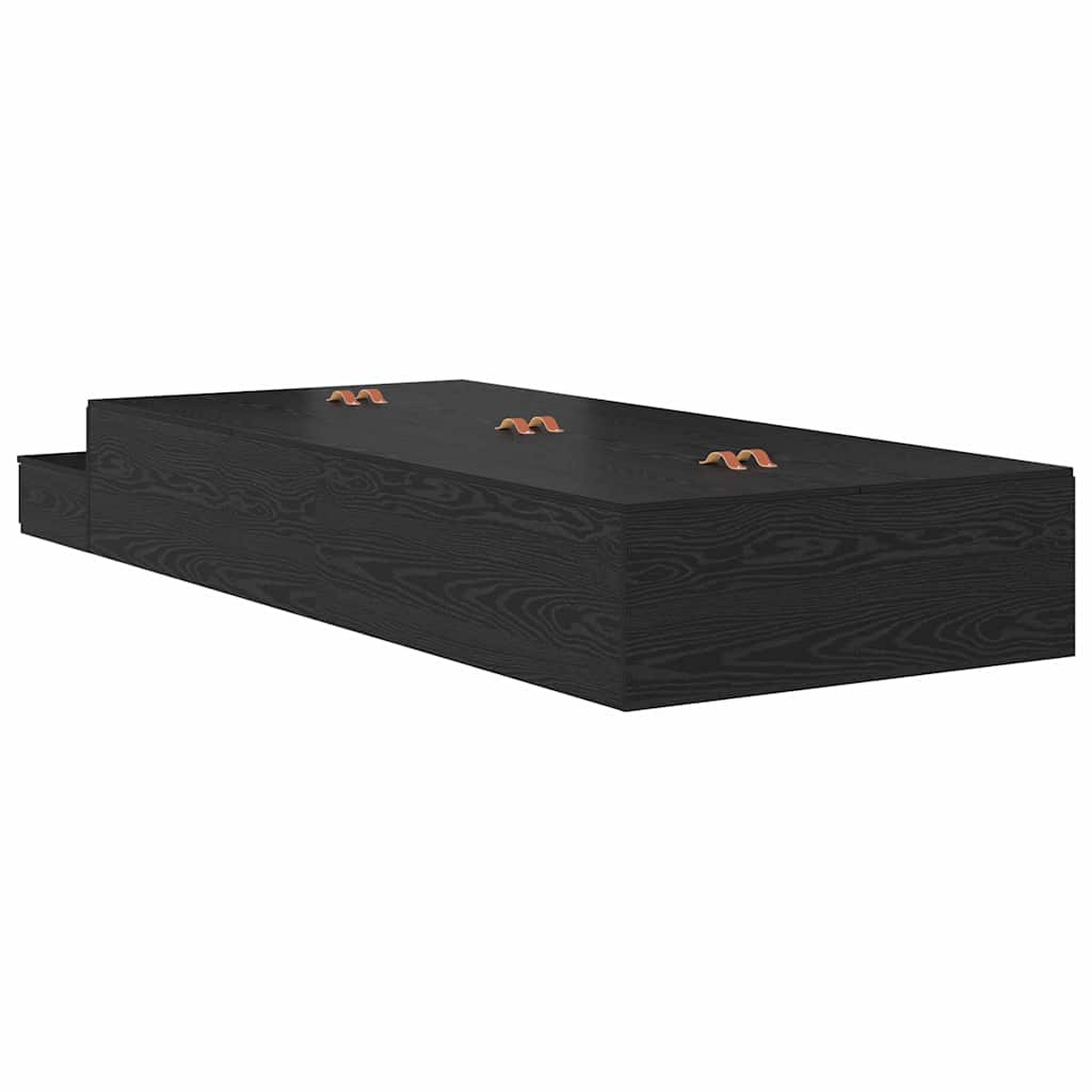 Krevet s ladicama s ladicama Crni hrast 75 cm Konstruirano drvo