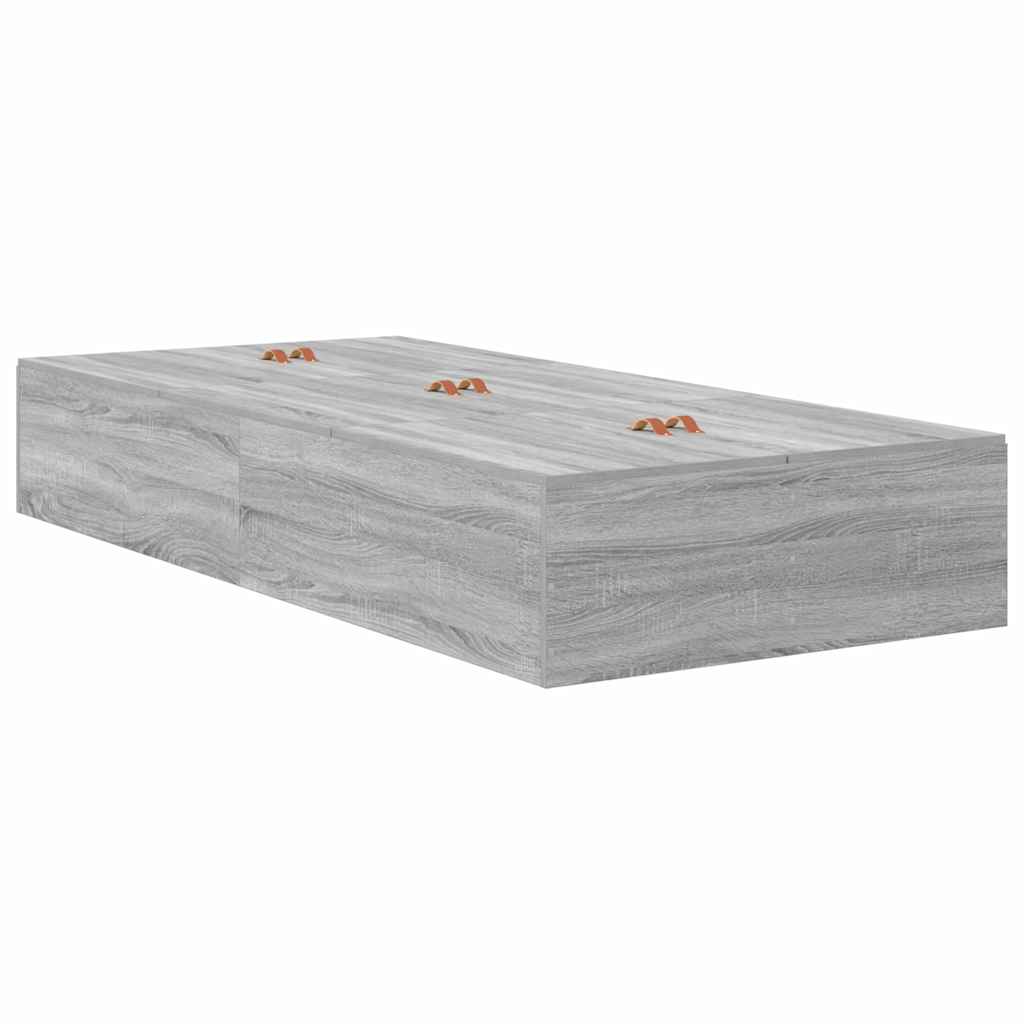 Krevet s ladicama Siva Sonoma 75 cm Konstruirano drvo