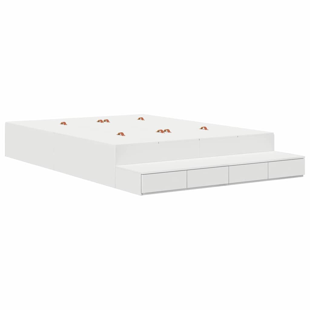 Krevet s ladicama s ladicama Bijelo 140 cm Konstruirano drvo