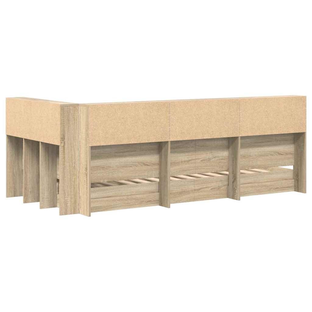 Krevet s policama sonoma hrast 100 x 200 cm Konstruirano drvo