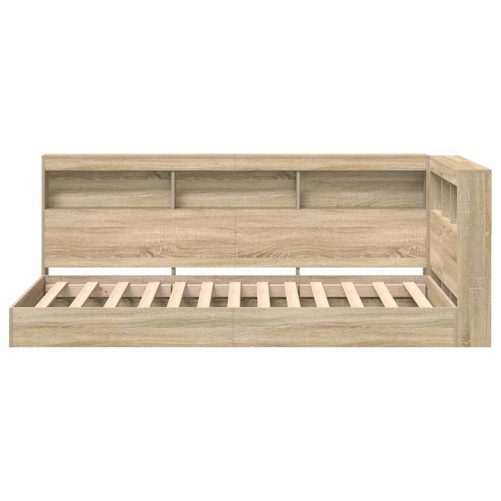 Krevet s policama sonoma hrast 100 x 200 cm Konstruirano drvo