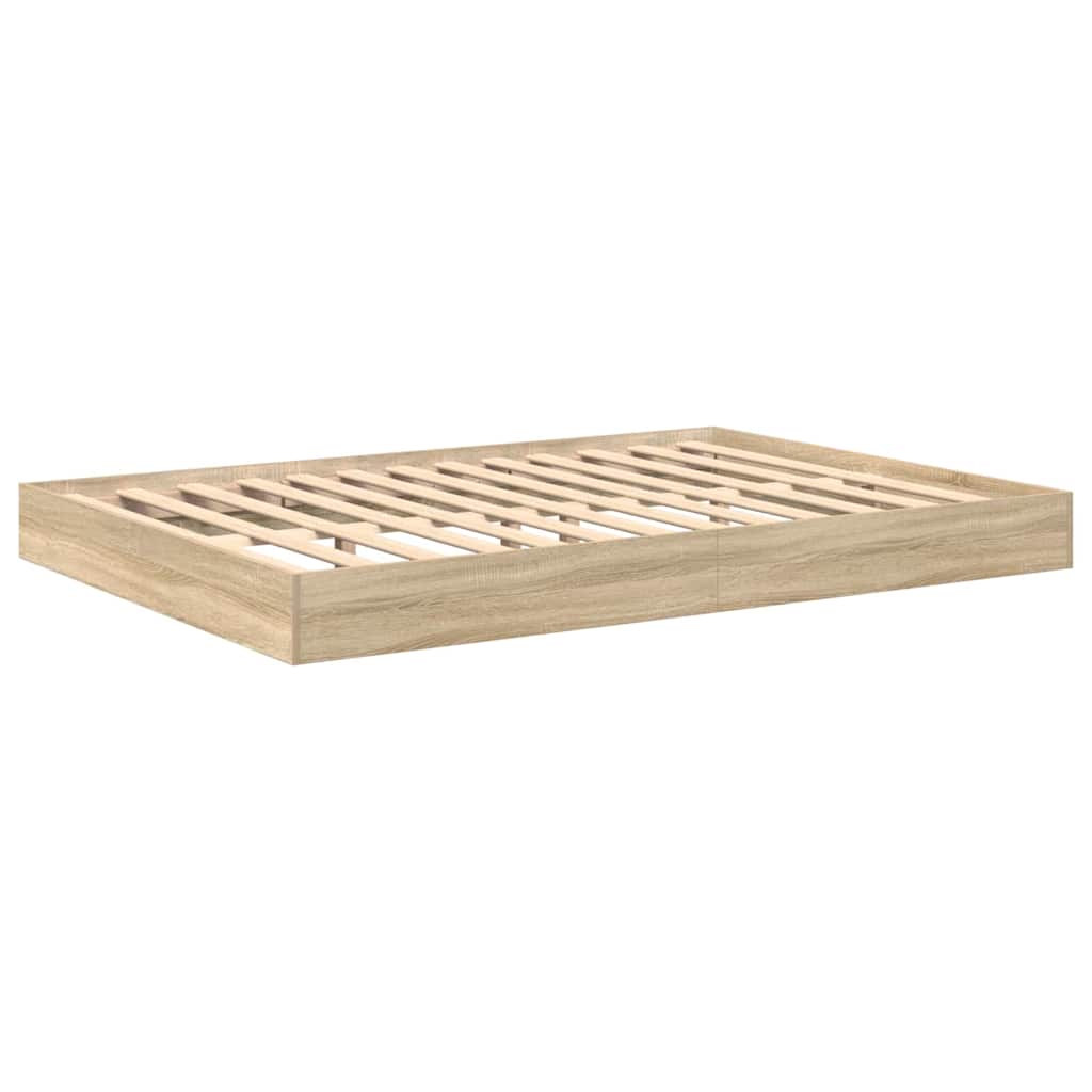 Krevet s policama sonoma hrast 160 x 200 cm Konstruirano drvo