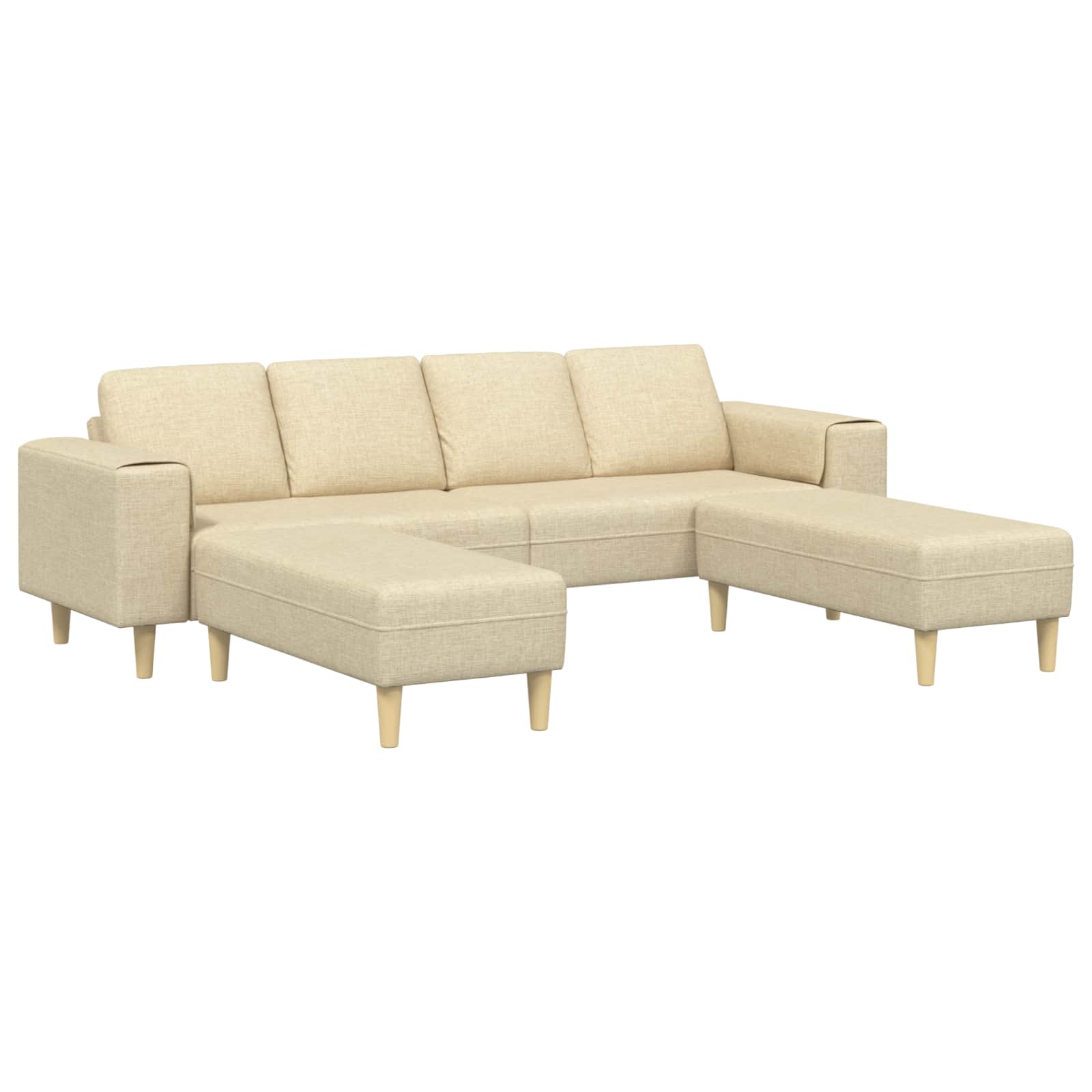 Kauč za dnevni boravak 3 pcs Krema Poliester