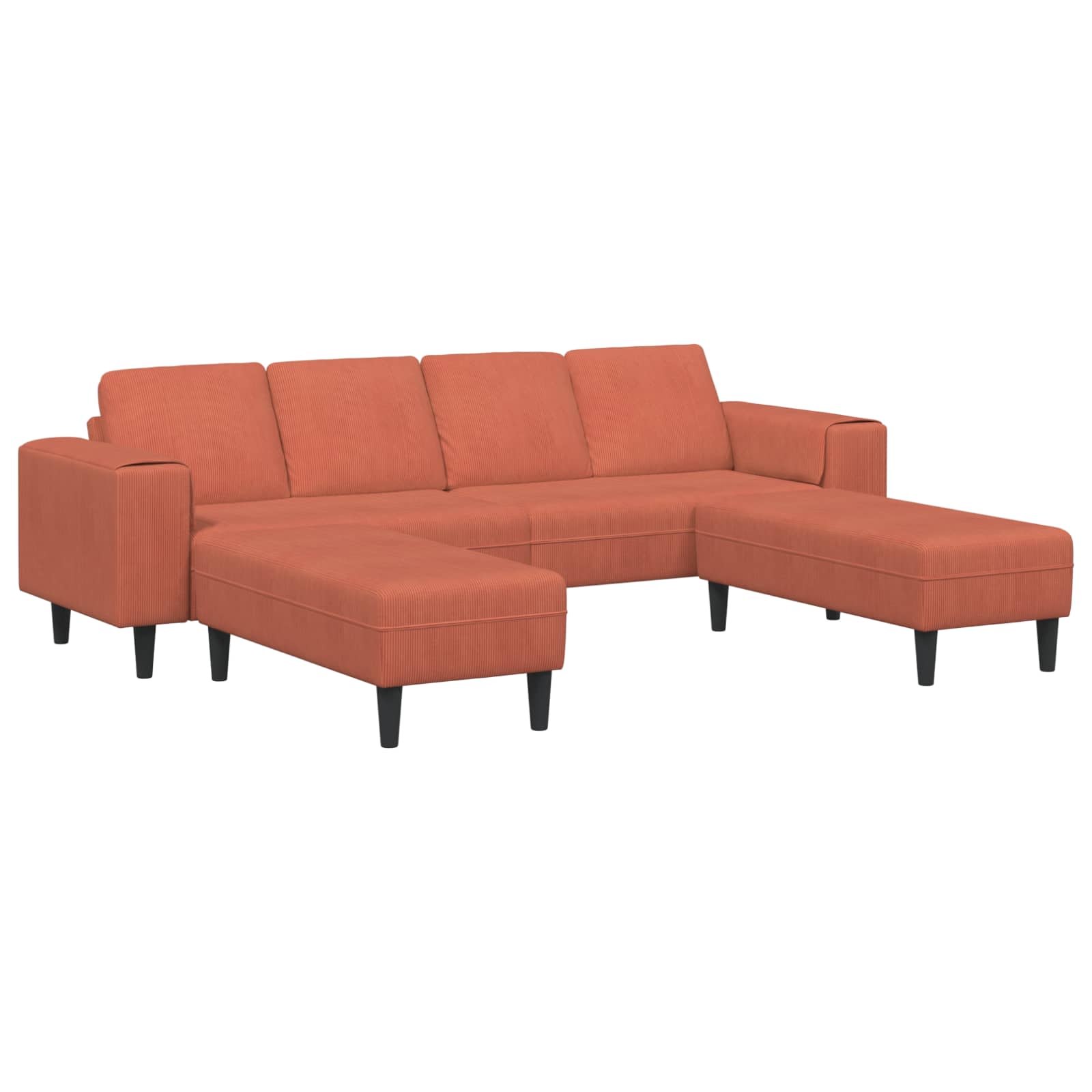 Sofa Crvena narančasta 250 x 188 x 76 cm Kordura tekstil