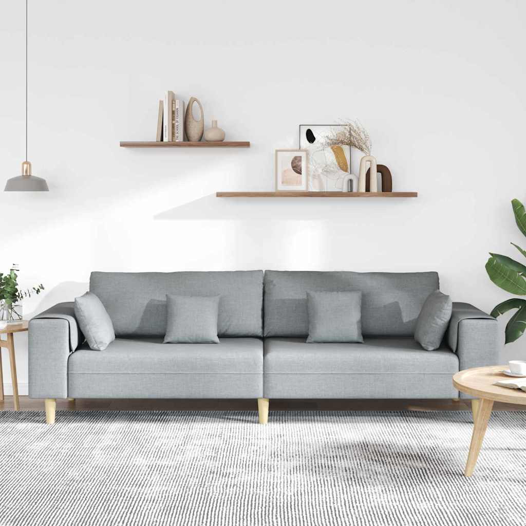 Sofa s jastukom Svijetlo siva 250 x 77 x 76 cm tkanina