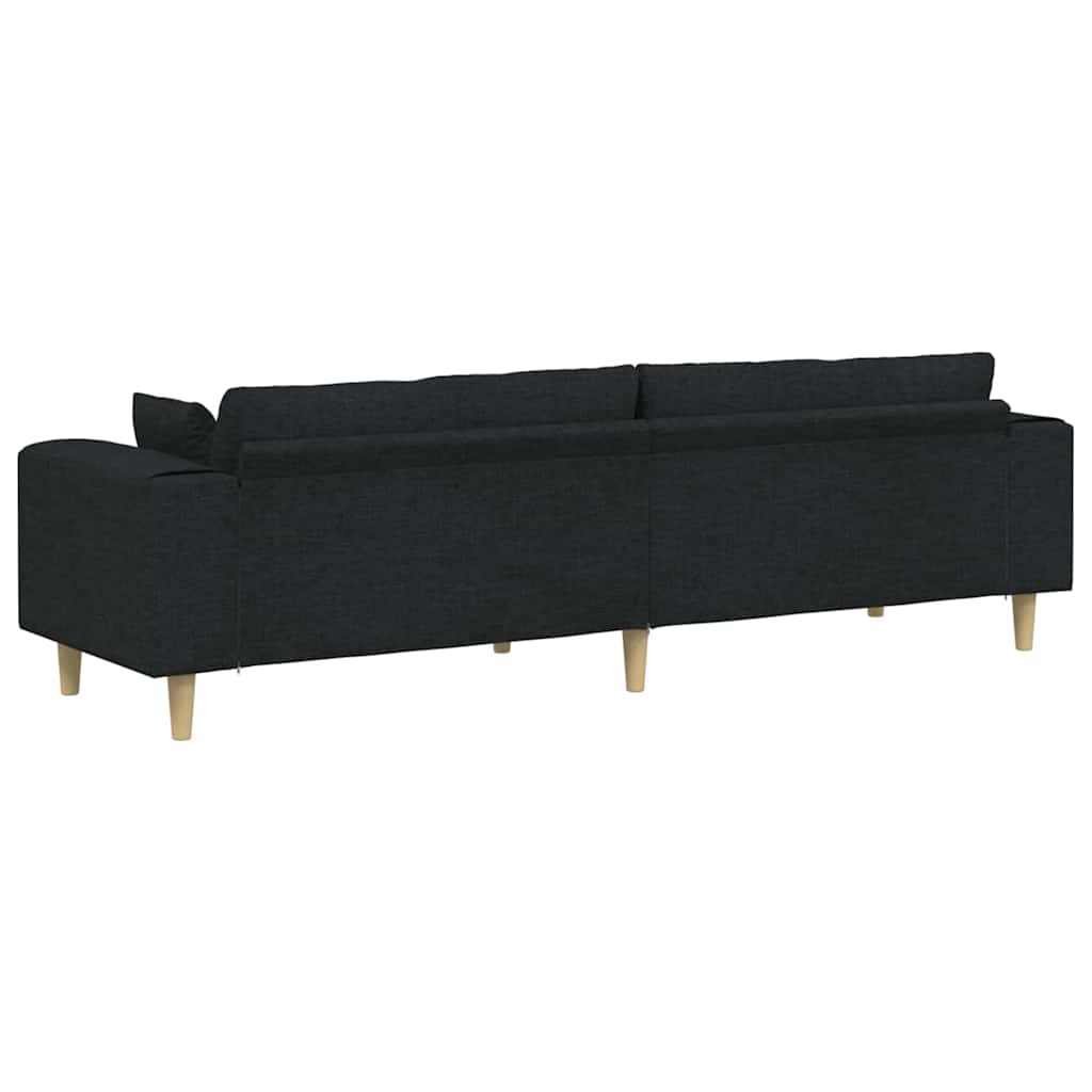 Sofa s jastukom Crna 250 x 77 x 76 cm tkanina