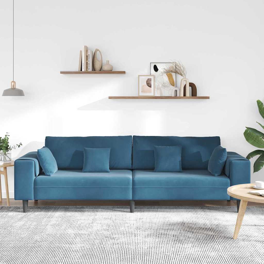 Sofa Plava 250 x 77 x 76 cm Baršun