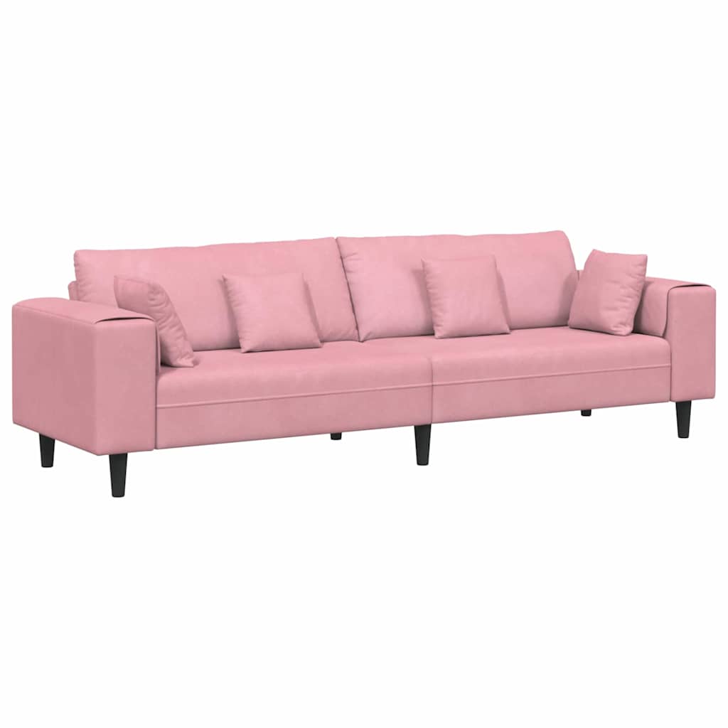 Sofa Ružičasta 250 x 77 x 76 cm Baršun