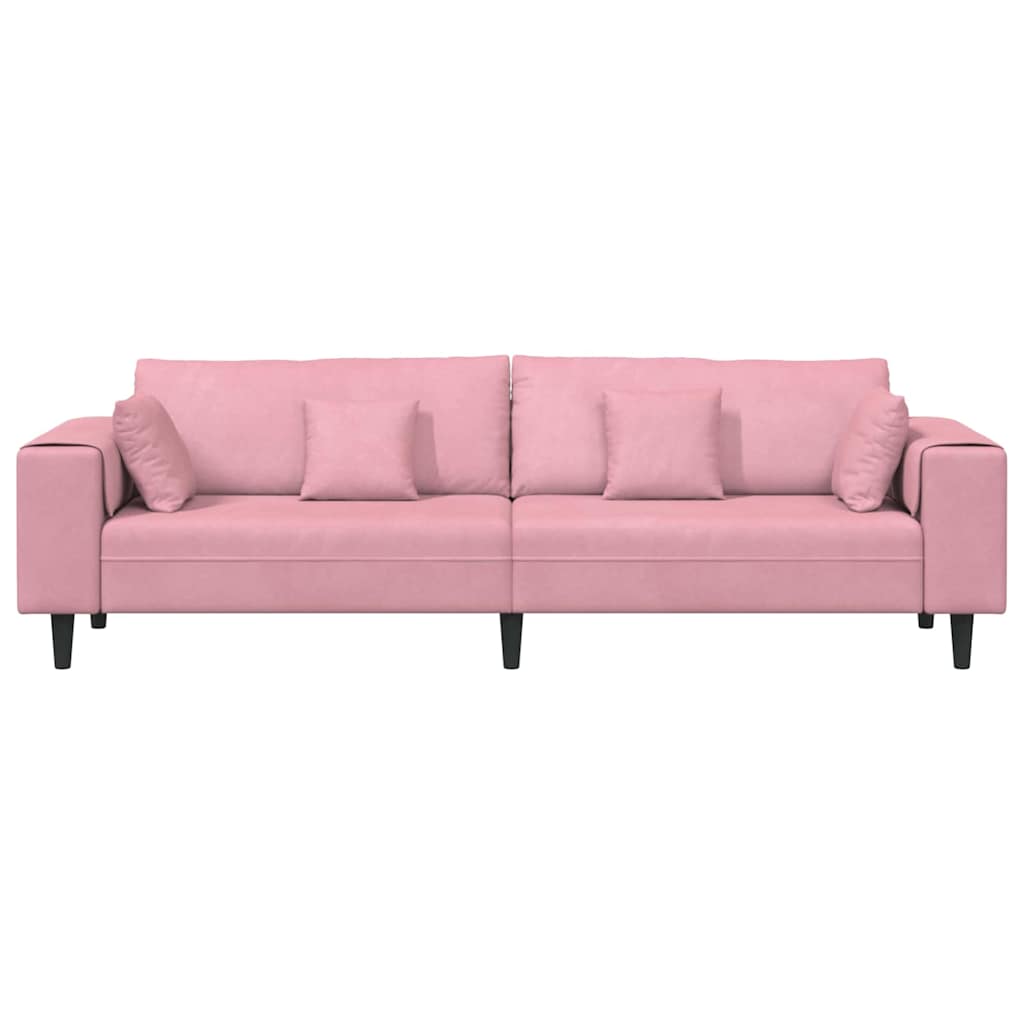 Sofa Ružičasta 250 x 77 x 76 cm Baršun