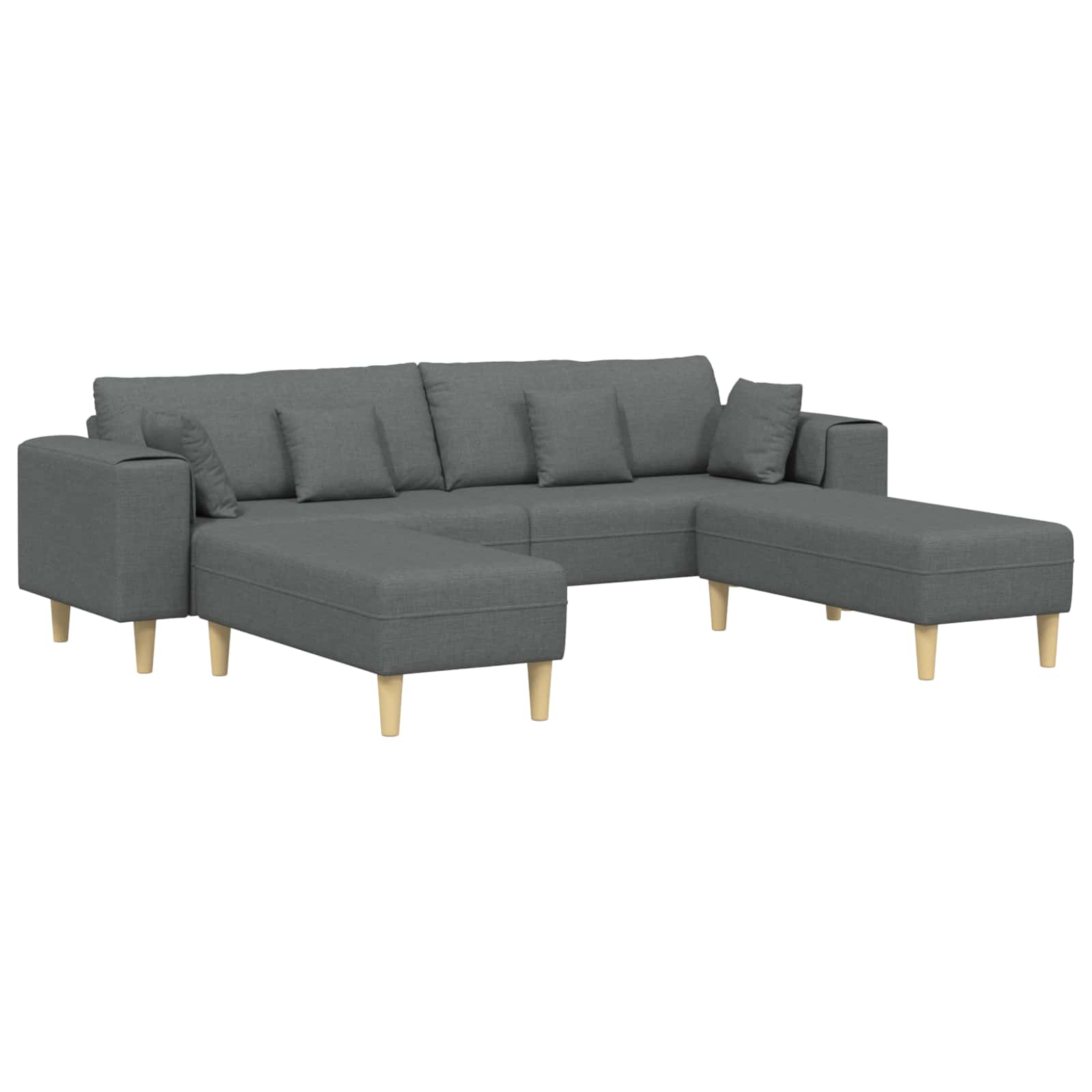 Sofa s jastukom 3 pcs Tamno siva tkanina