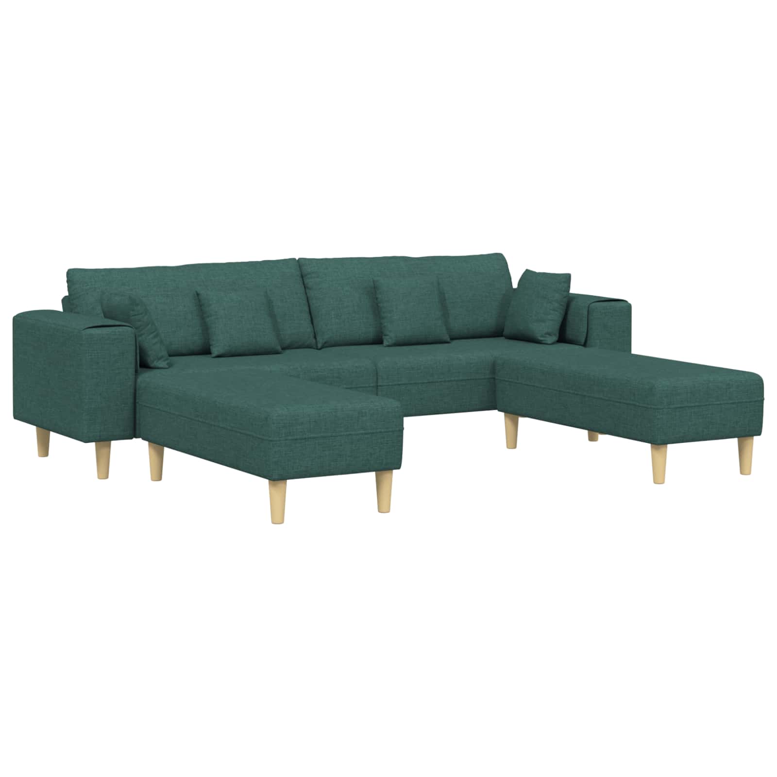 Sofa s jastukom 3 pcs Tamnozelena tkanina