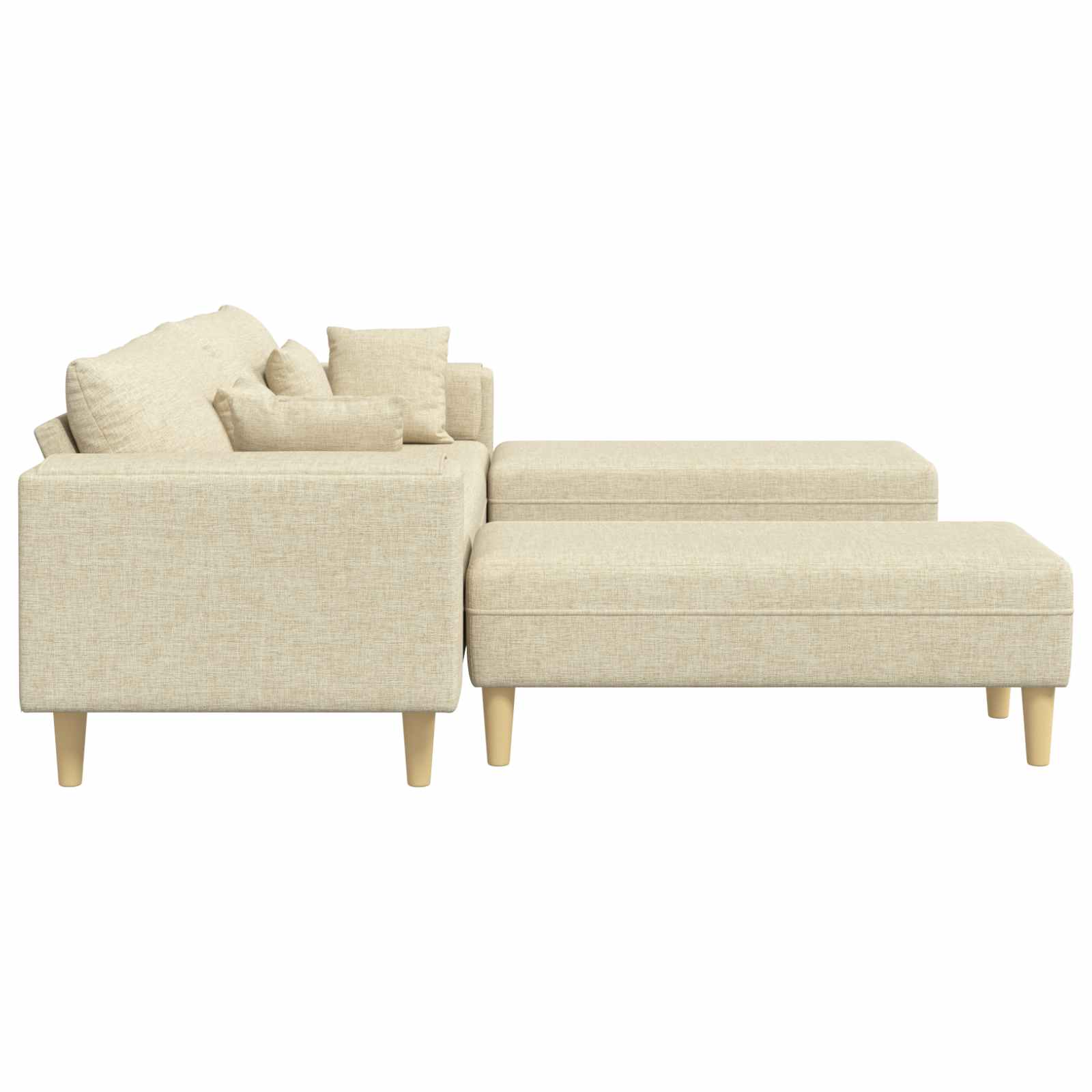 Sofa s jastukom 3 pcs Krema tkanina
