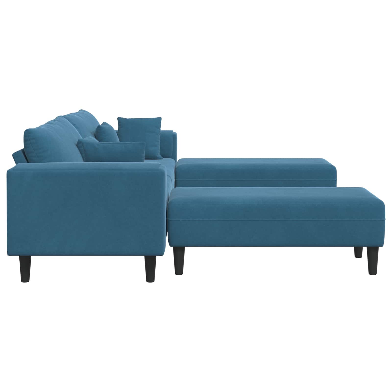 Sofa 3 pcs Plava 250 x 188 x 76 cm Baršun
